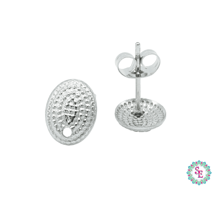 ACERO PLATEADO TOPO 40 OVALO GRABADO 9*7MM 1