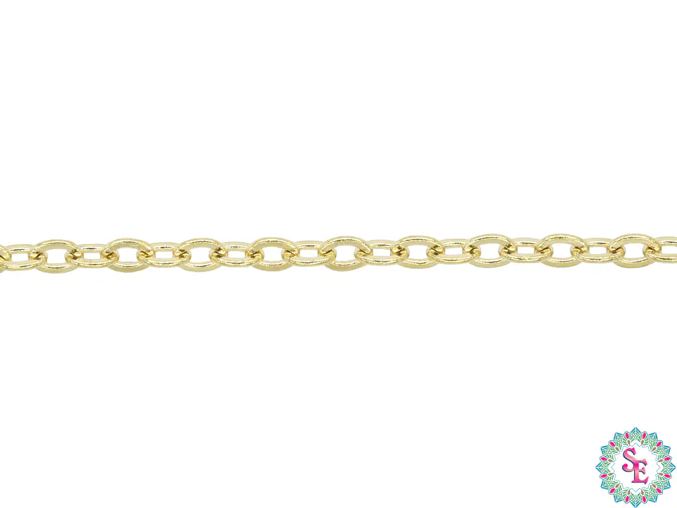 ACERO DORADO CADENA OVALADA PLANA 0.5MM  1
