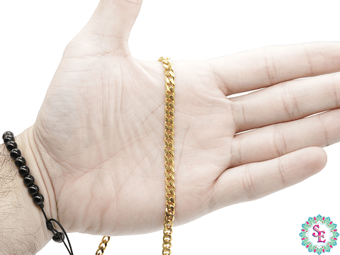 ACERO DORADO CADENA CUBANA 1.5MM