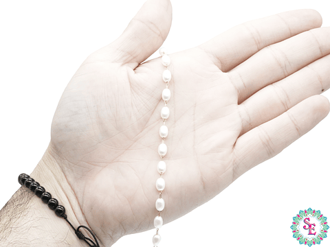 ACERO DORADO CADENA PERLA ARROZ 5*7MM