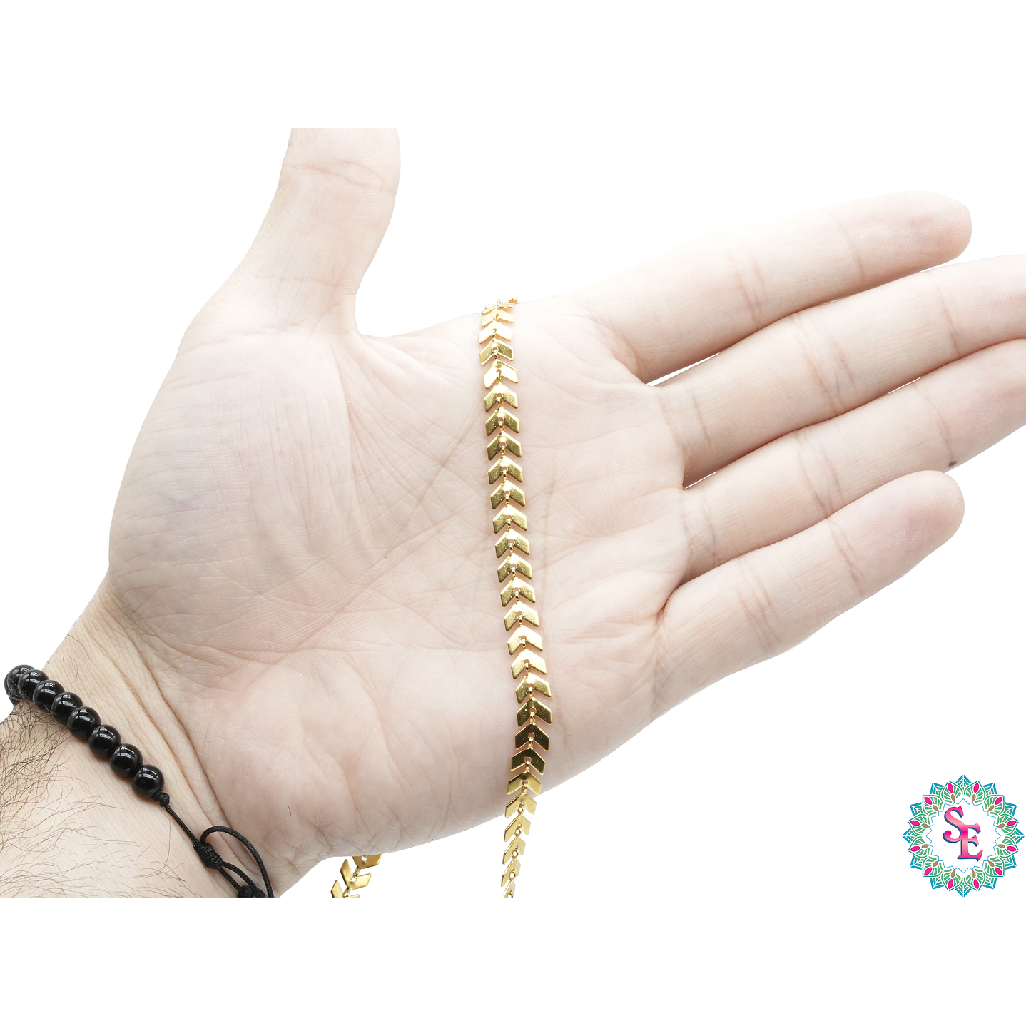 ACERO DORADO CADENA ESPIGA 6MM    2