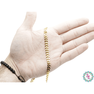 ACERO DORADO CADENA ESPIGA 6MM   