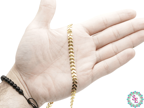 ACERO DORADO CADENA ESPIGA 6MM   