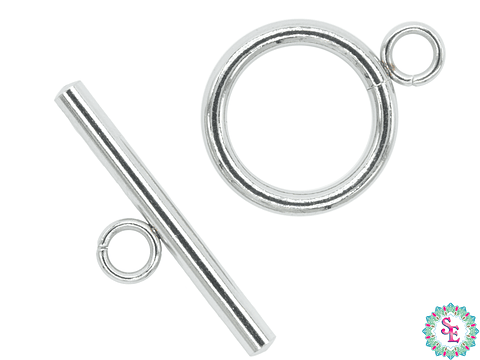 ACERO PLATEADO BROCHE SALVAVIDA REDONDO 15MM