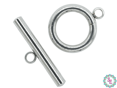 ACERO PLATEADO BROCHE SALVAVIDA REDONDO 12MM