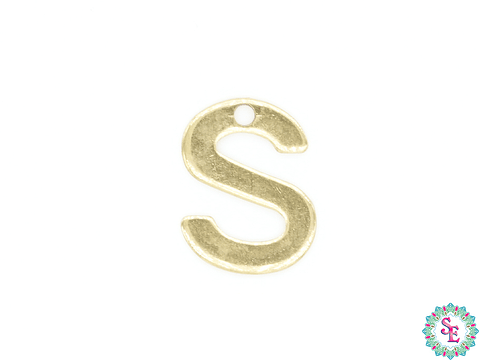ACERO DORADO ABECEDARIO DIJE LETRA S  11MM