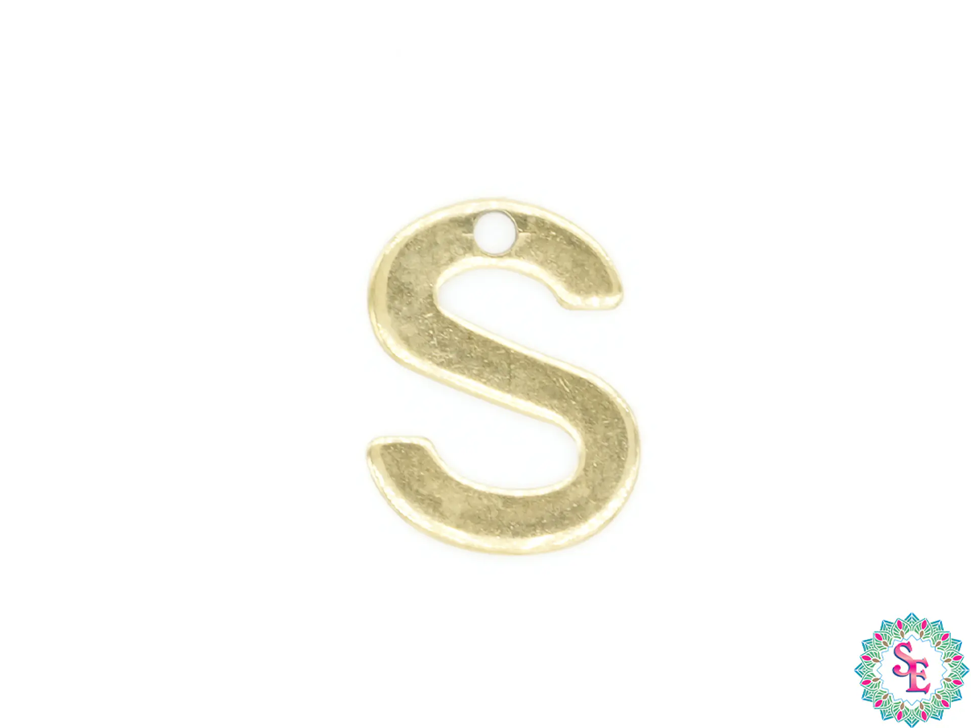 ACERO DORADO ABECEDARIO DIJE LETRA S  11MM 1