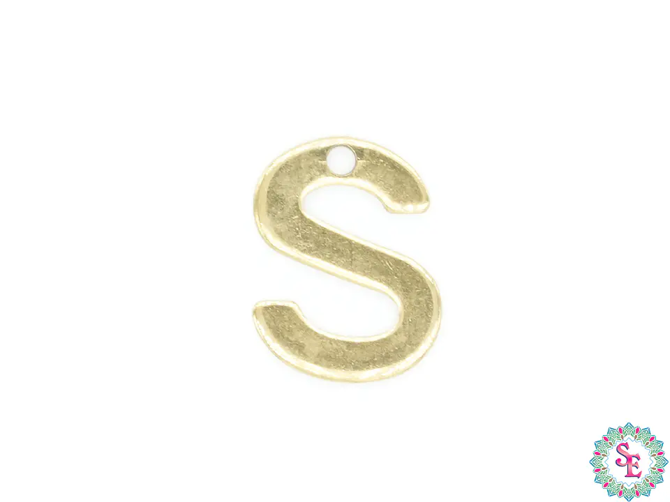 ACERO DORADO ABECEDARIO DIJE LETRA S  11MM 1