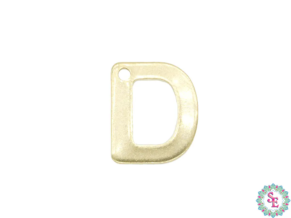 ACERO DORADO ABECEDARIO DIJE LETRA D  11MM 1
