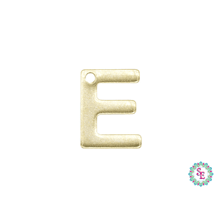 ACERO DORADO ABECEDARIO DIJE LETRA E  11MM