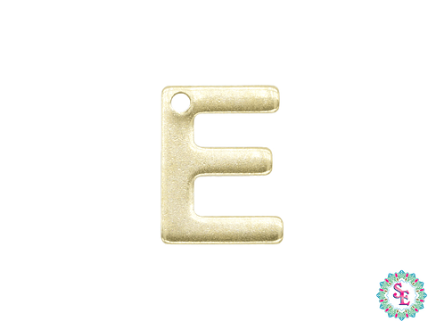 ACERO DORADO ABECEDARIO DIJE LETRA E  11MM