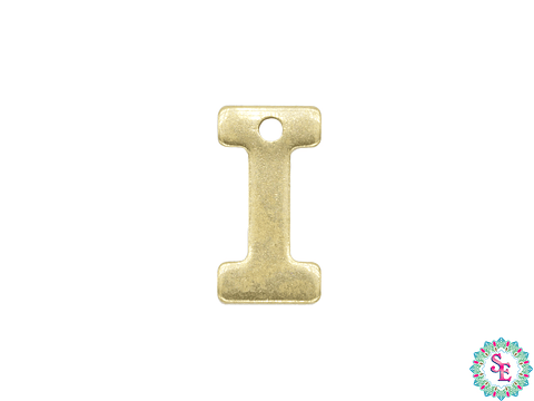 ACERO DORADO ABECEDARIO DIJE LETRA I  11MM