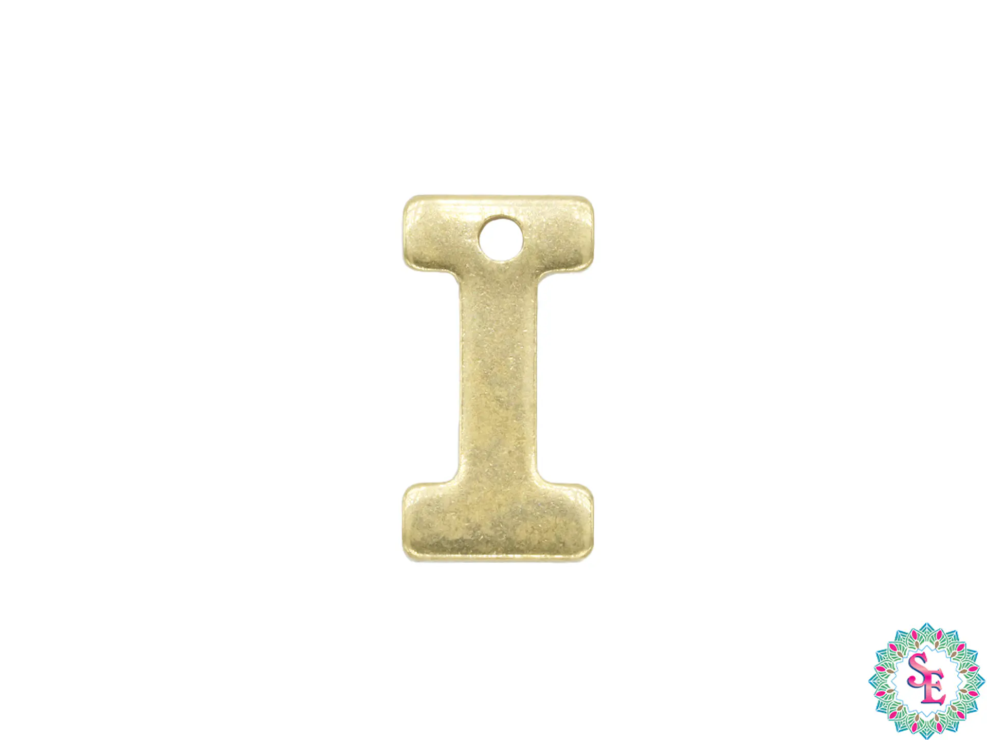 ACERO DORADO ABECEDARIO DIJE LETRA I  11MM 1