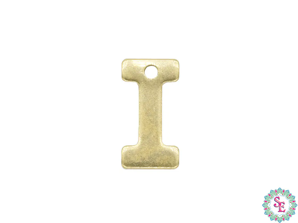ACERO DORADO ABECEDARIO DIJE LETRA I  11MM 1