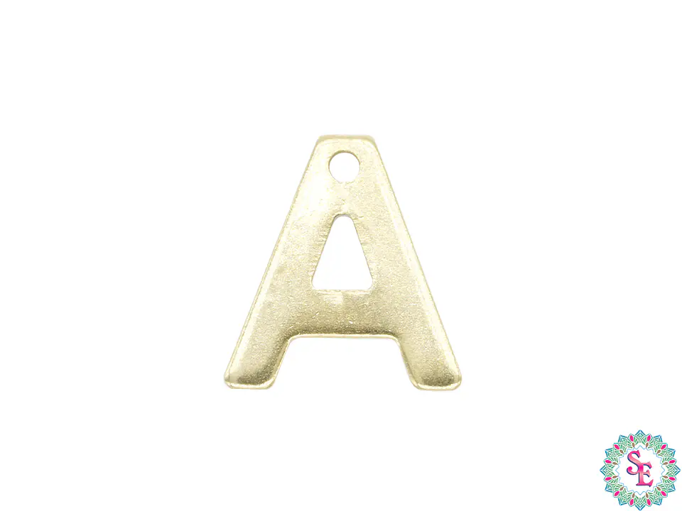 ACERO DORADO ABECEDARIO DIJE LETRA A   11MM 1