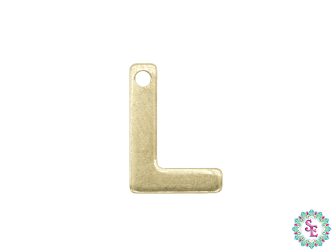 ACERO DORADO ABECEDARIO DIJE LETRA L  11MM