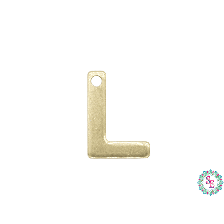 ACERO DORADO ABECEDARIO DIJE LETRA L  11MM 1
