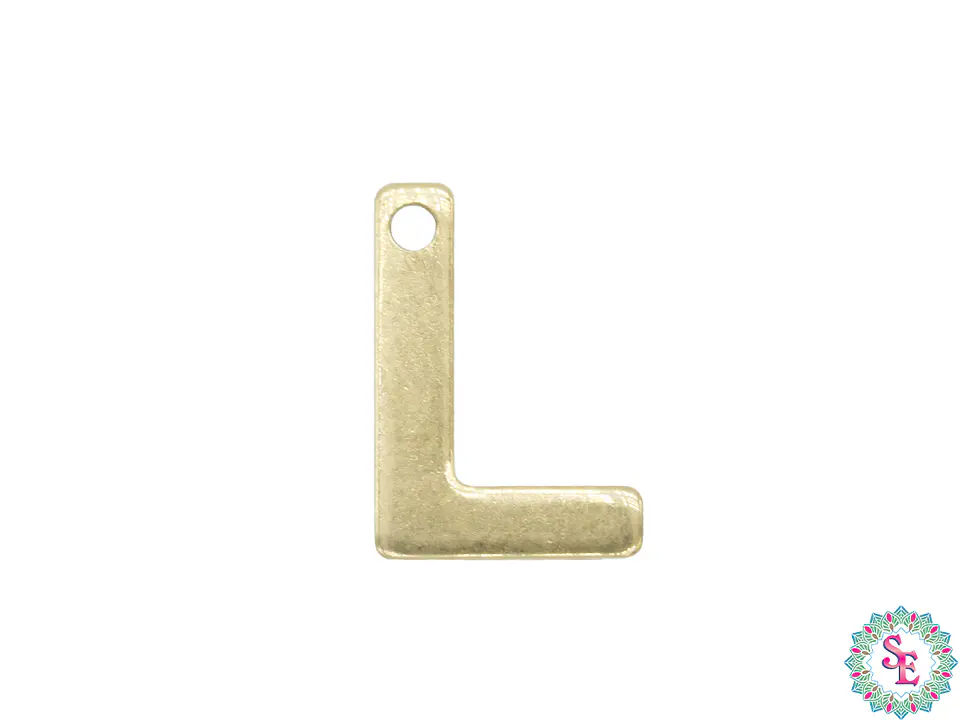 ACERO DORADO ABECEDARIO DIJE LETRA L  11MM 1