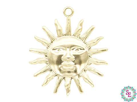 ACERO DORADO DIJE CARA SOL 25MM