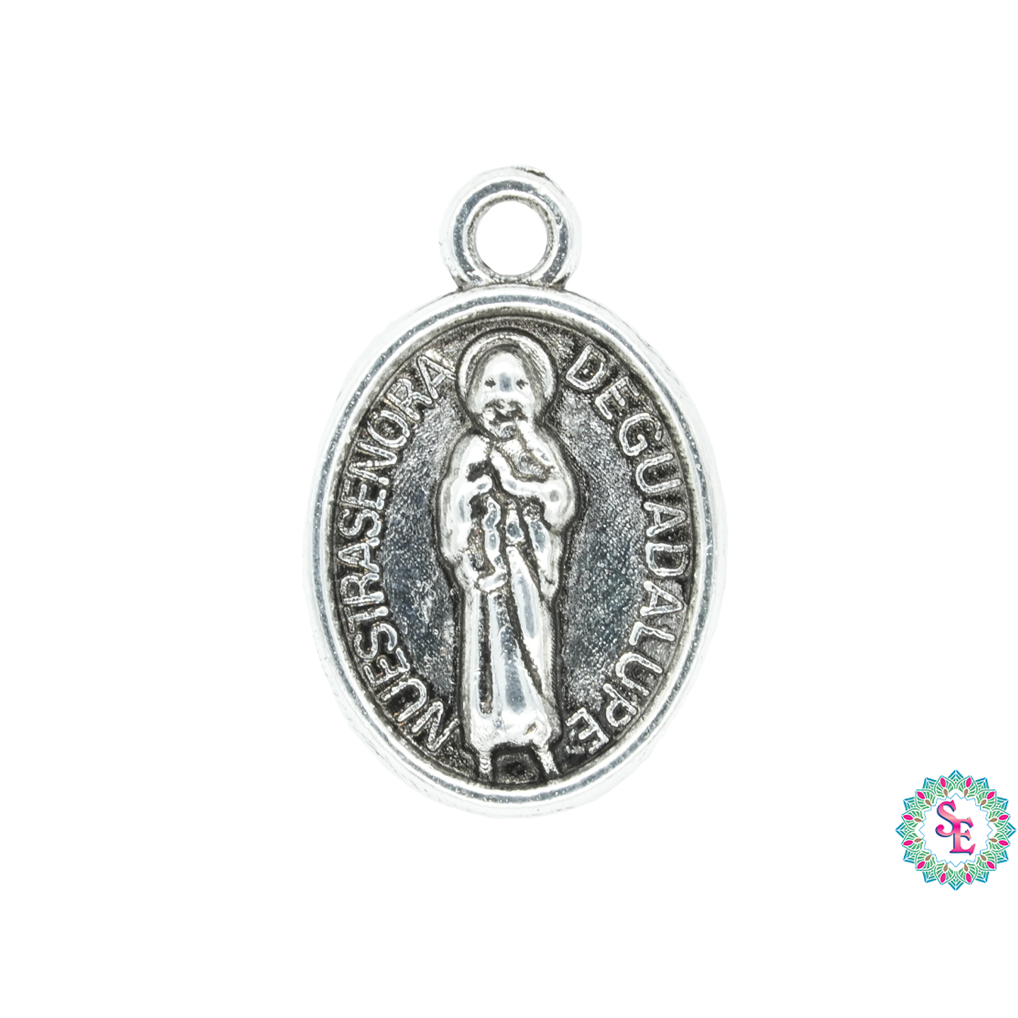 SAMAK PLATEADA DIJE SAN JUDAS TADEO / VIRGEN GUADALUPE 17MM 1