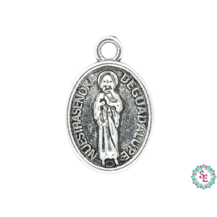 SAMAK PLATEADA DIJE SAN JUDAS TADEO / VIRGEN GUADALUPE 17MM 1
