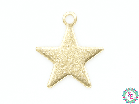 ACERO DORADO DIJE ESTRELLA LISA 14MM