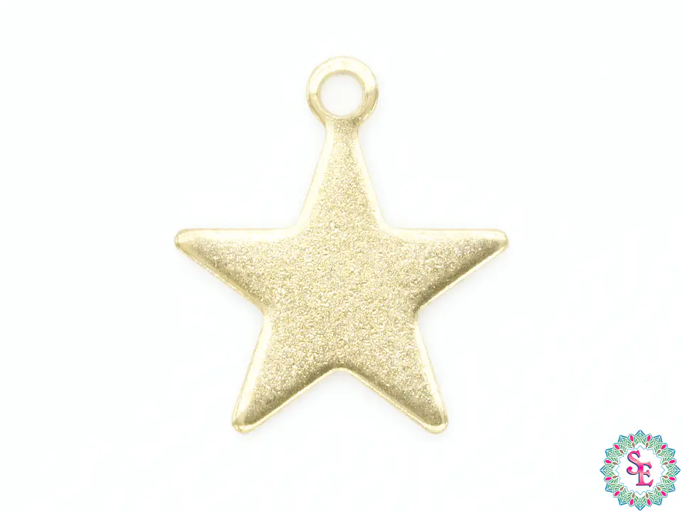ACERO DORADO DIJE ESTRELLA LISA 14MM 1
