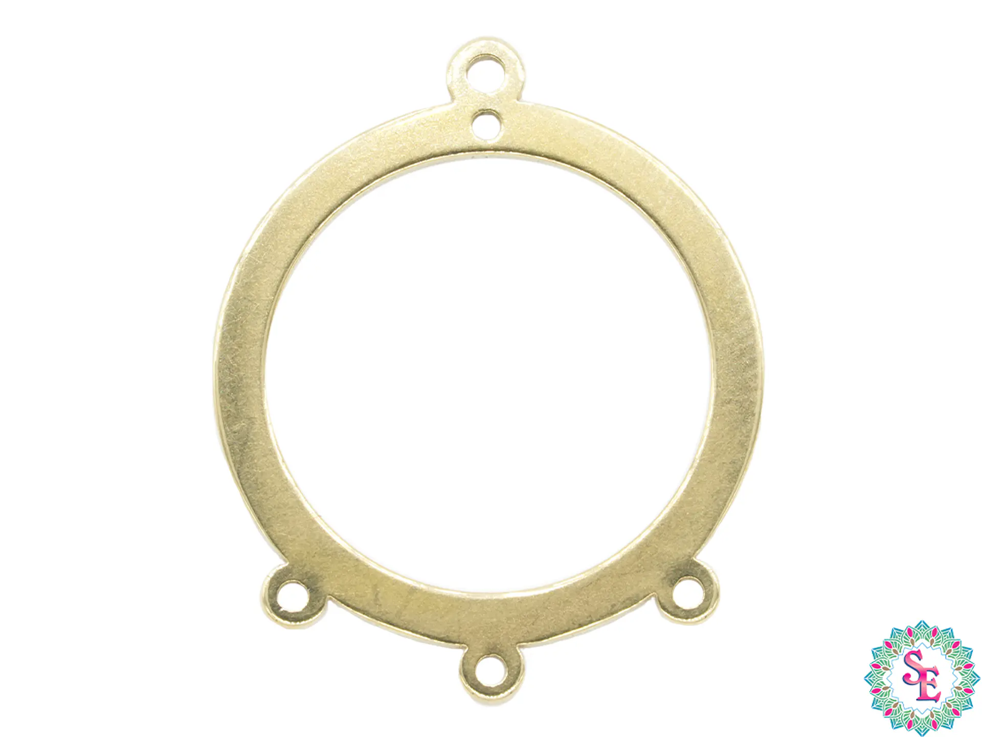 ACERO DORADO DIJE HERRAJE FIGURA REDONDA 20MM 1