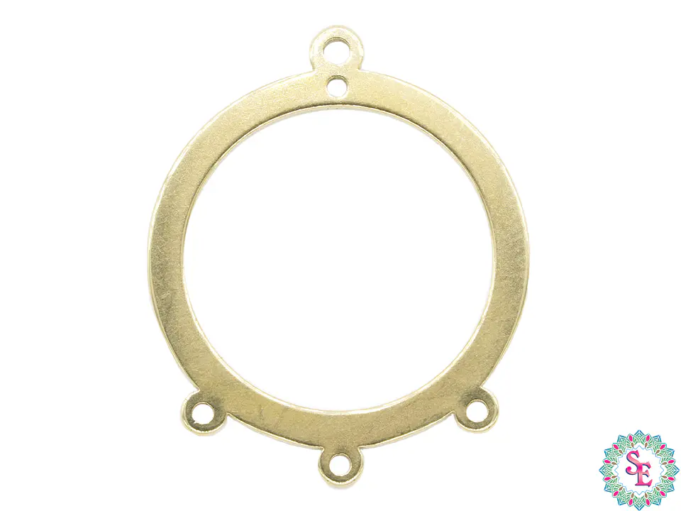 ACERO DORADO DIJE HERRAJE FIGURA REDONDA 20MM 1