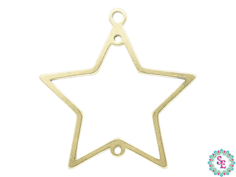 ACERO DORADO DIJE HERRAJE FIGURA ESTRELLA 25MM