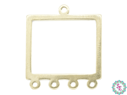 ACERO DORADO DIJE HERRAJE FIGURA RECTANGULO 20*18MM