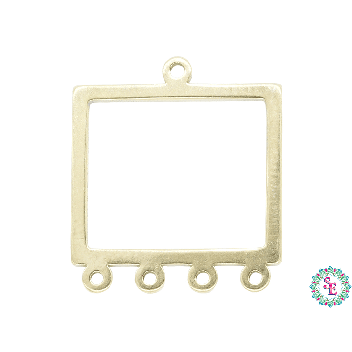 ACERO DORADO DIJE HERRAJE FIGURA RECTANGULO 20*18MM 1