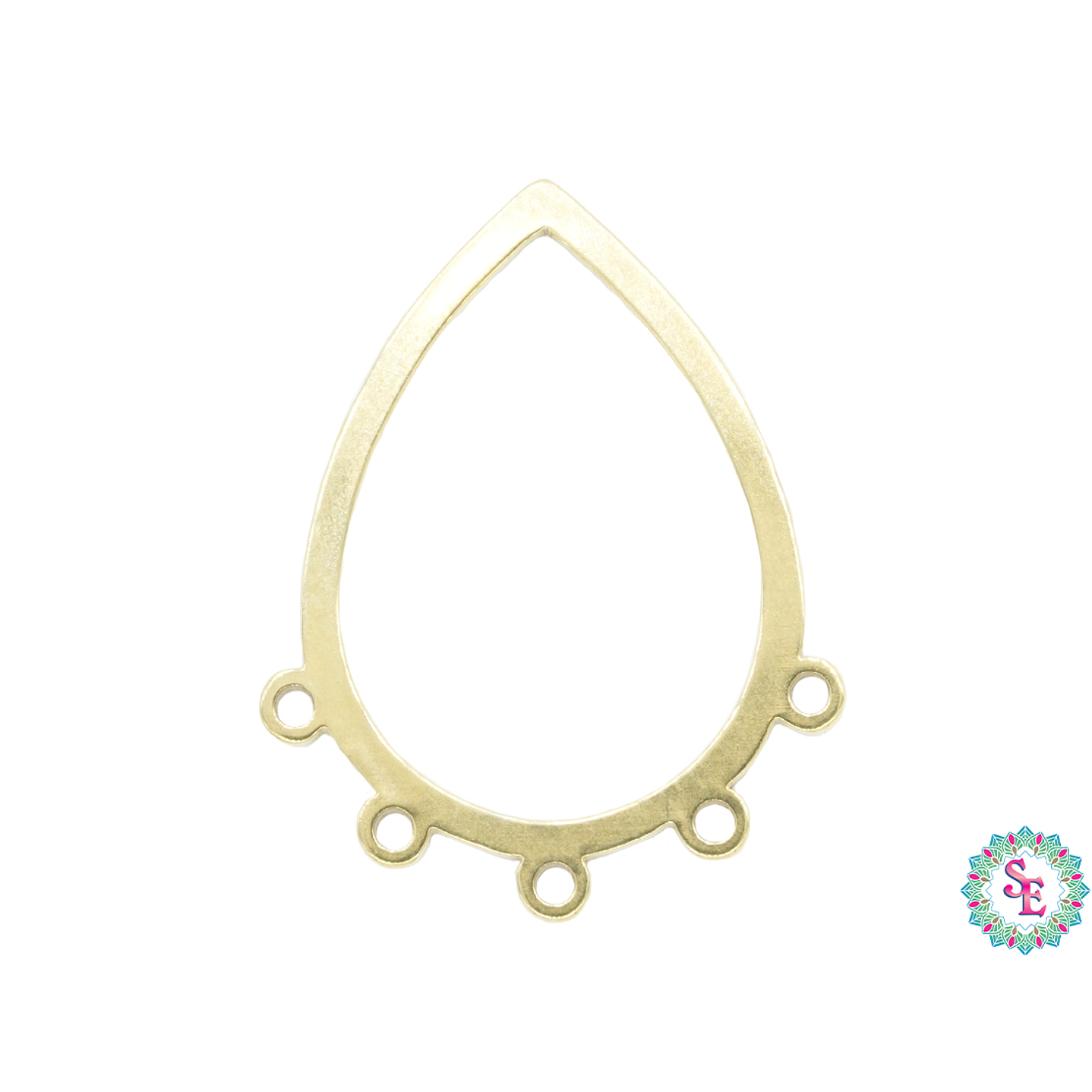 ACERO DORADO DIJE HERRAJE FIGURA LAGRIMA 24*18MM 1