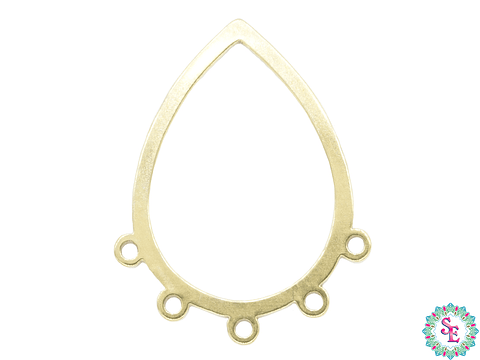 ACERO DORADO DIJE HERRAJE FIGURA LAGRIMA 24*18MM