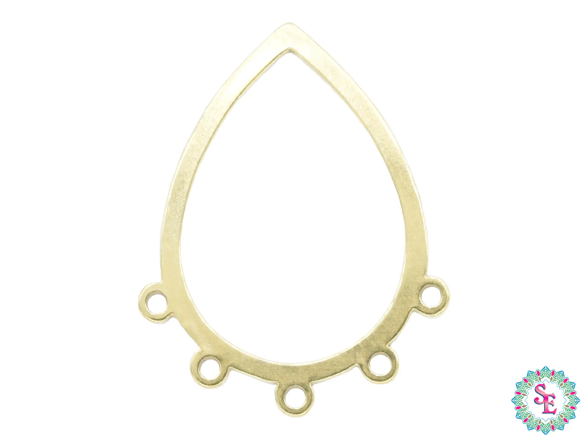 ACERO DORADO DIJE HERRAJE FIGURA LAGRIMA 24*18MM 1