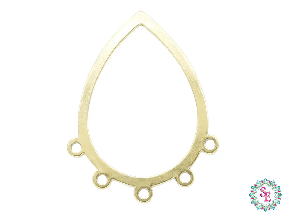 ACERO DORADO DIJE HERRAJE FIGURA LAGRIMA 24*18MM 1