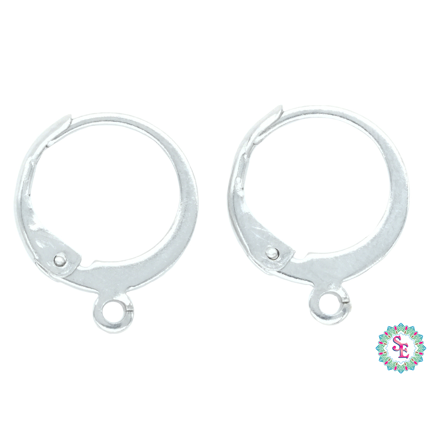 ACERO PLATEADO GANCHO CALATAN LISO REDONDO  15*12MM  1