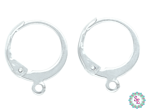 ACERO PLATEADO GANCHO CALATAN LISO REDONDO  15*12MM 