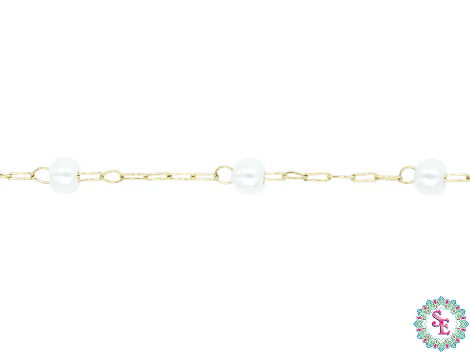ACERO DORADO CADENA SEPARADOR PERLA 3.0MM 1