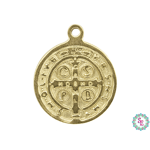 ACERO DORADO DIJE SAN BENITO 12MM
