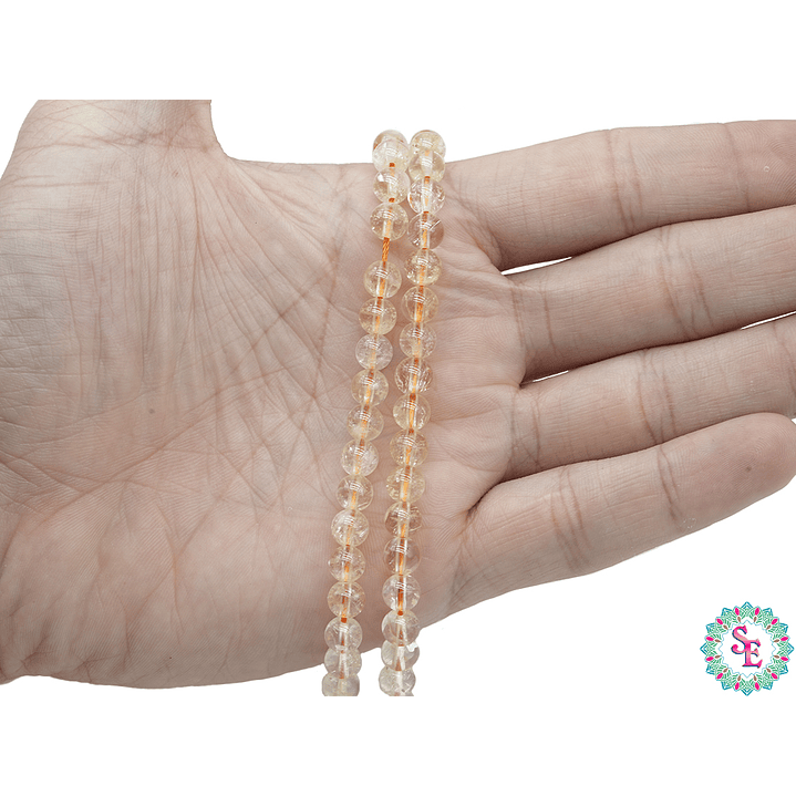 PIEDRA NATURAL LISA CITRINO # 6MM 2