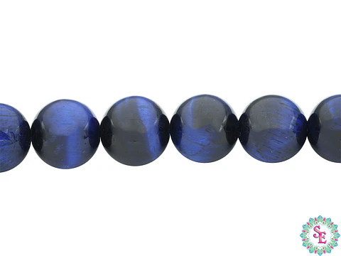 PIEDRA NATURAL LISA OJO TIGRE AZUL REY # 8MM