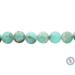 PIEDRA NATURAL LISA JASPER IMPERIAL VERDE MENTA CLARO 8MM