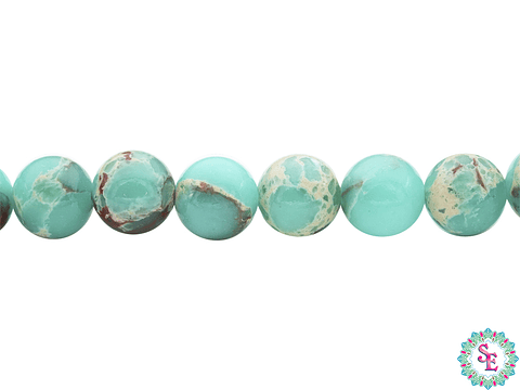 PIEDRA NATURAL LISA JASPER IMPERIAL VERDE MENTA CLARO 8MM