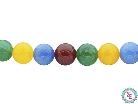 PIEDRA NATURAL LISA AGATA CRAQUELADA MIX--  # 8MM