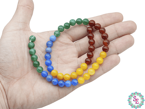 PIEDRA NATURAL LISA AGATA CRAQUELADA MIX--  # 8MM