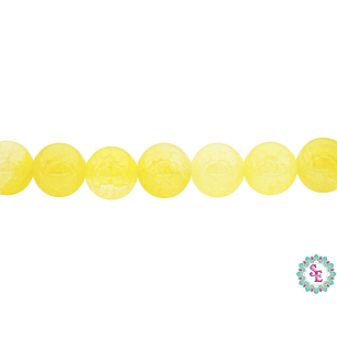 PIEDRA NATURAL LISA AGATA CRAQUELADA AMARILLA # 8MM 