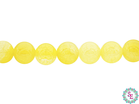 PIEDRA NATURAL LISA AGATA CRAQUELADA AMARILLA # 8MM 