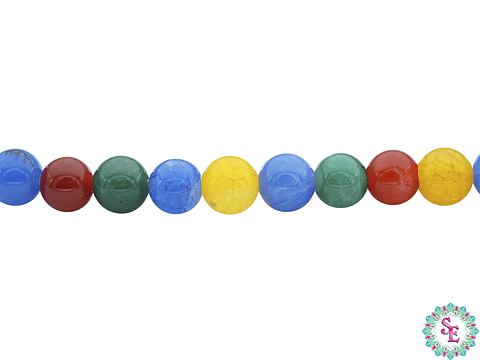 PIEDRA NATURAL LISA AGATA CRAQUELADA MIX--  # 6MM