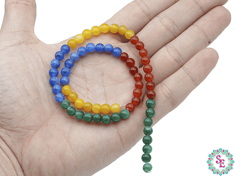 PIEDRA NATURAL LISA AGATA CRAQUELADA MIX--  # 6MM